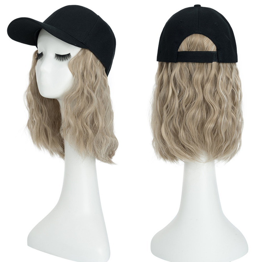 Raxiva-heat resistant synthetic wavy wig baseball cap extension