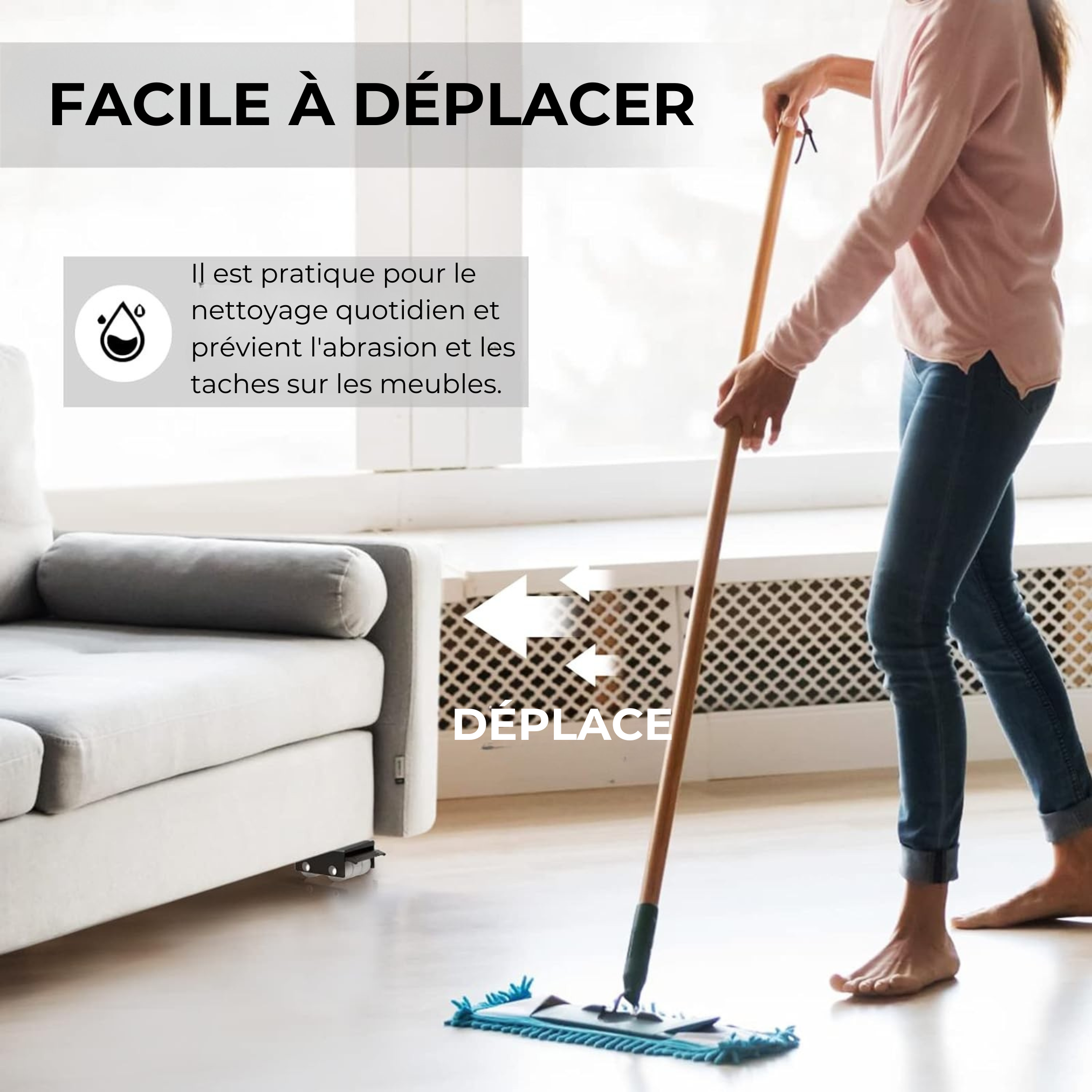 Raxiva-socle mobile universel avec frein pack de 2