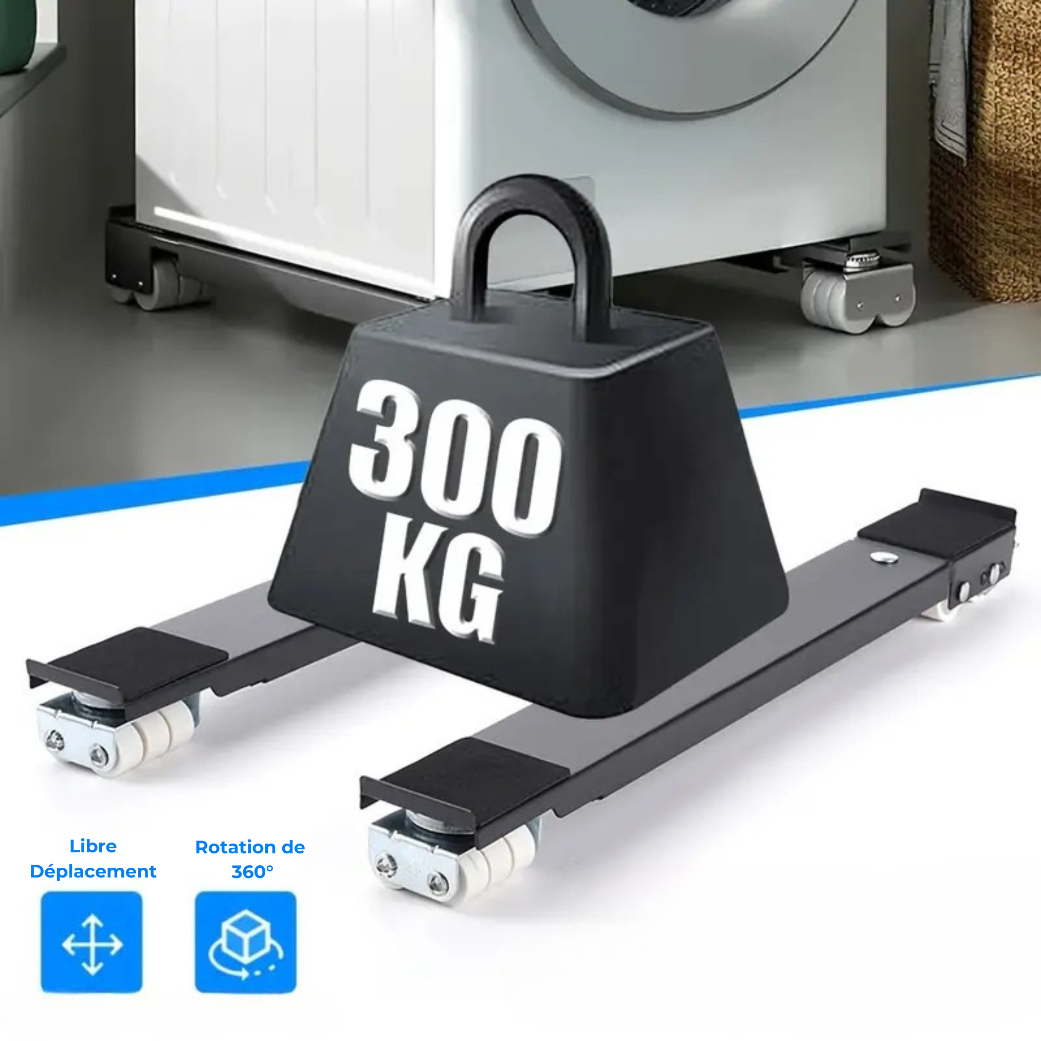 Raxiva-socle mobile universel avec frein pack de 2