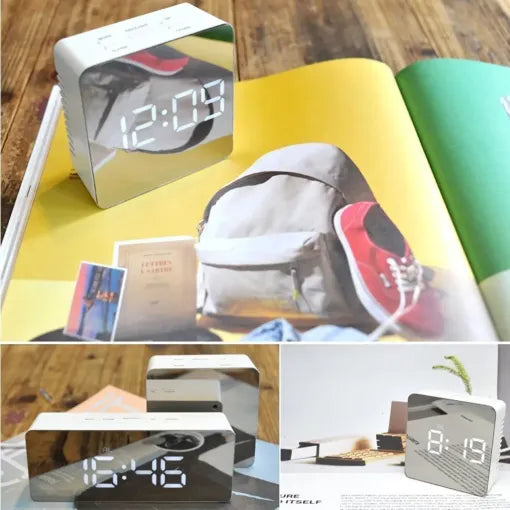 Raxiva-digital alarm clock smart mirror desktop bedside light