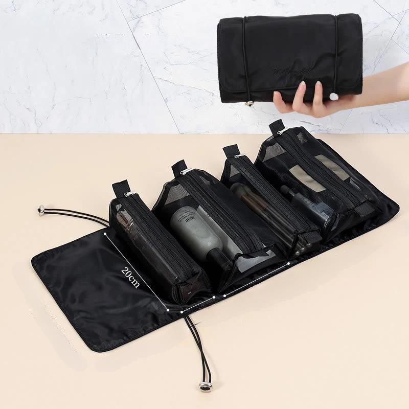 Raxiva-4 in 1 detachable makeup bag portable foldable travel cosmetic organizer pouch
