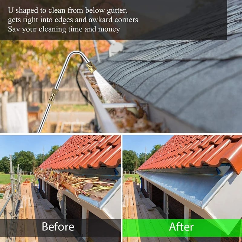 Raxiva-4000 psi telescoping high pressure washer wand set for gutter roof drainage walls cleaning