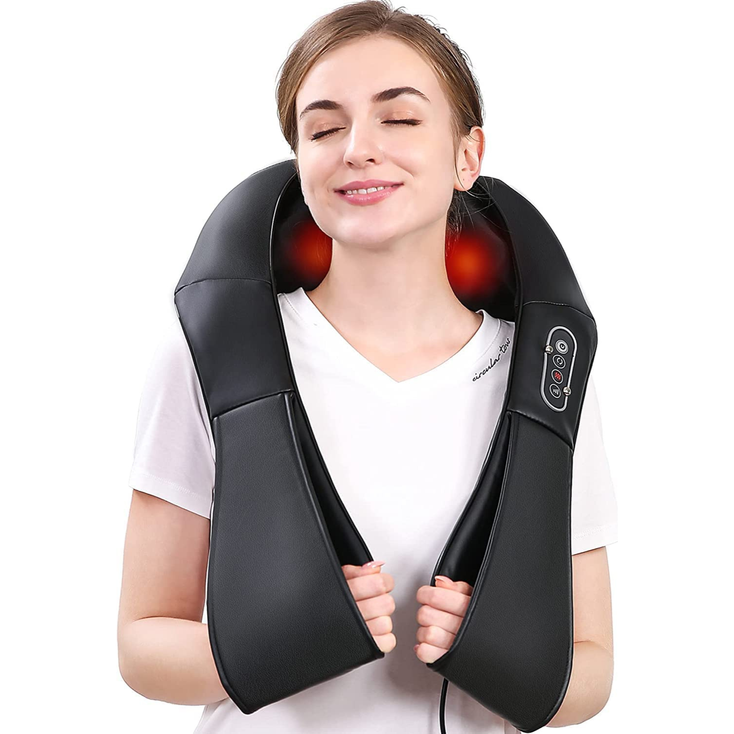 Raxiva-heated shiatsu neck shoulder deep tissue massager