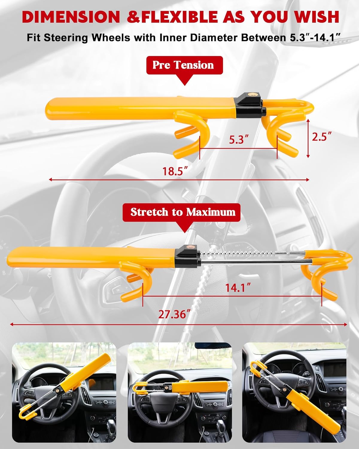Raxiva-car steering wheel lock