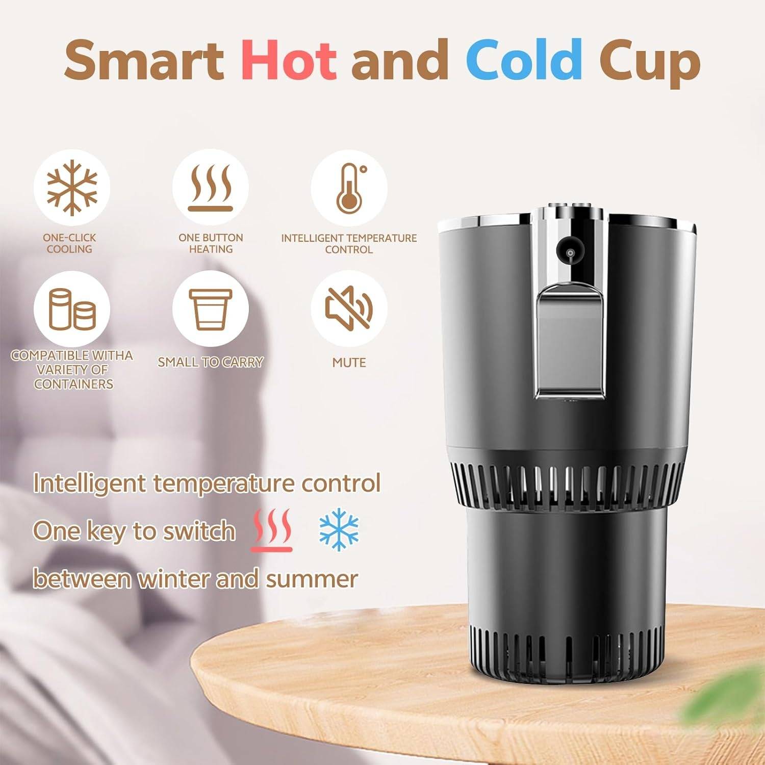 Raxiva-smart cup holder for hot and cold drinks in vehicle