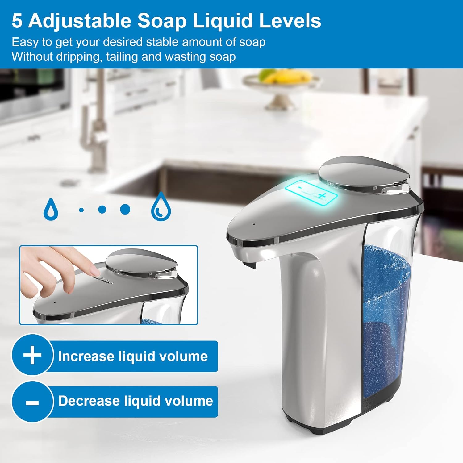 Raxiva-touchless automatic dish soap dispenser for kitchen and bathroom