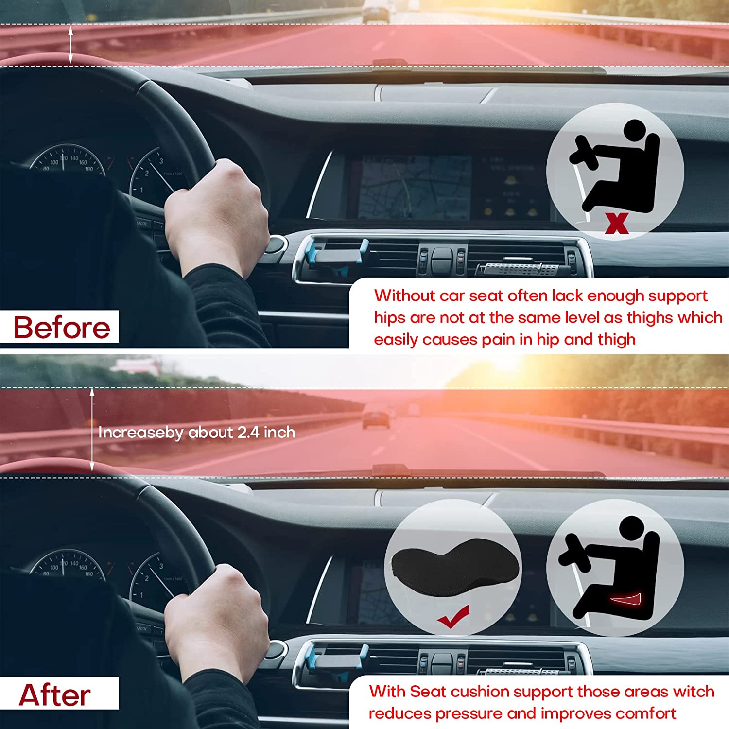 Raxiva-car booster seat cushion for adults