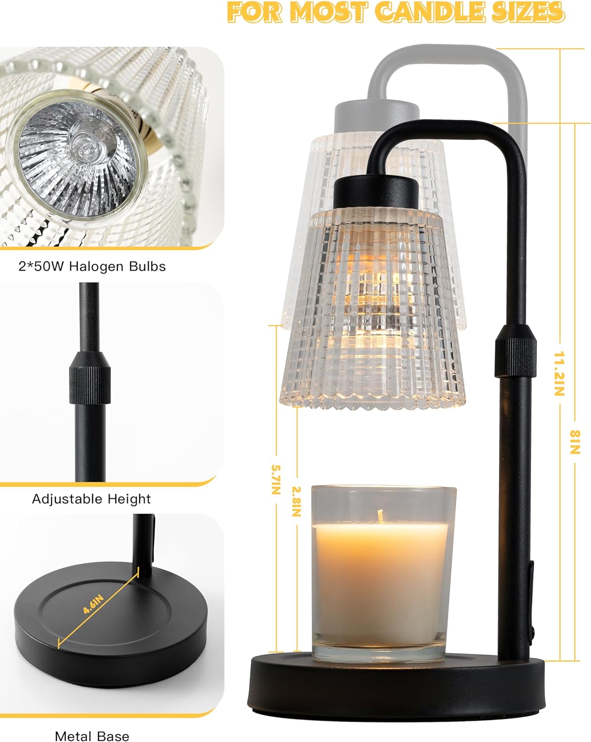 Raxiva-dimmable candle lamp warmer