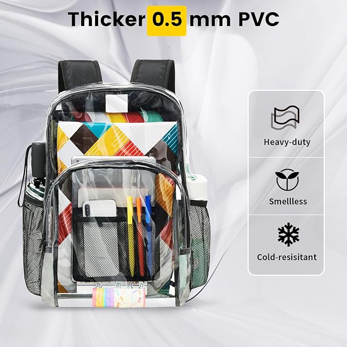 Raxiva-clear heavy duty backpack