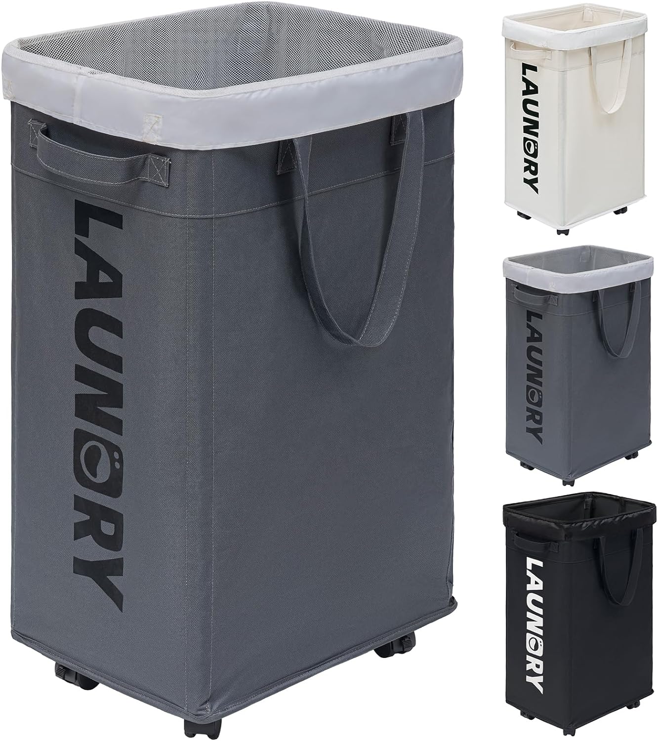 Raxiva-75l collapsible large laundry basket with wheels