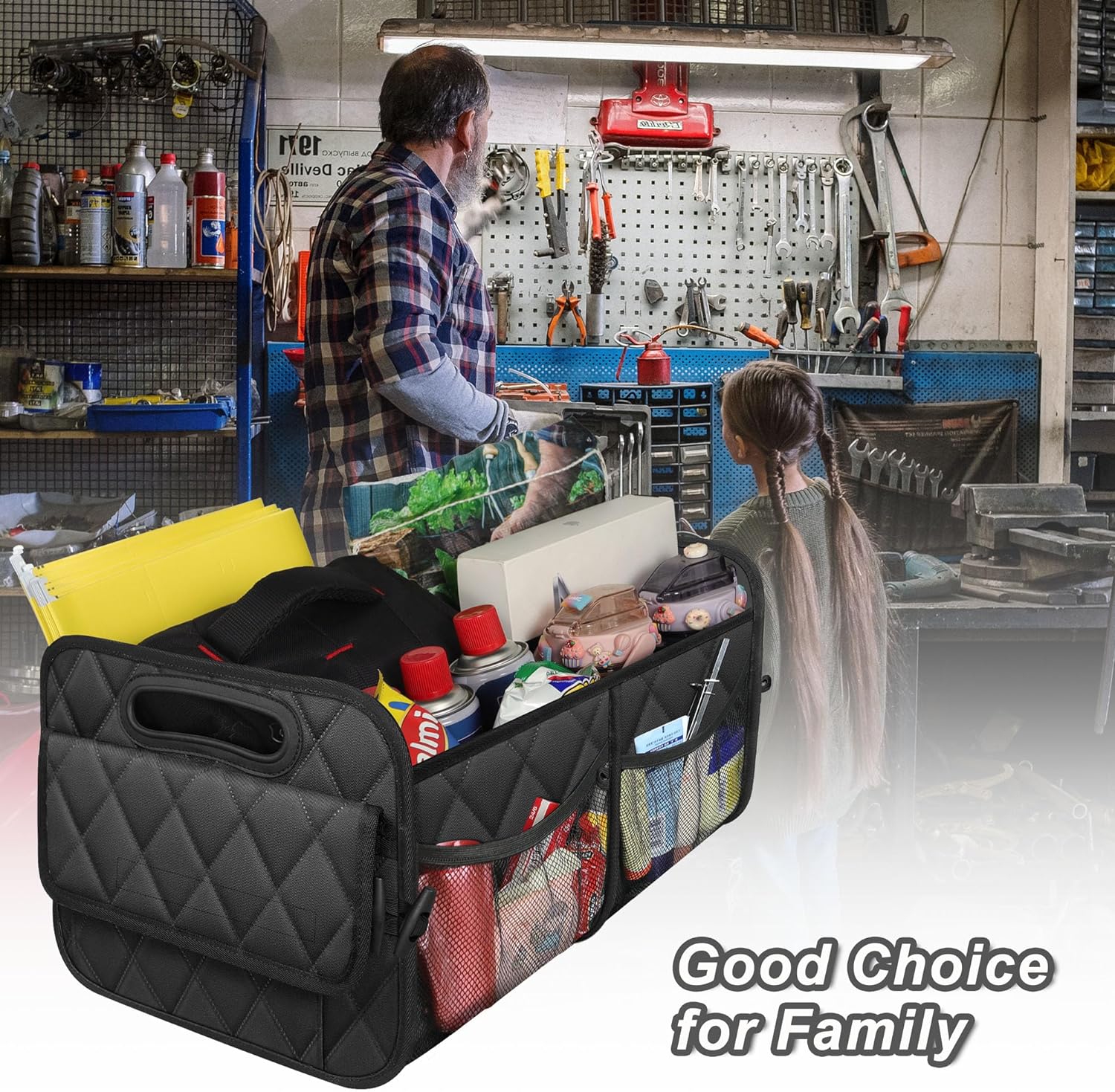 Raxiva-car trunk storage organizer