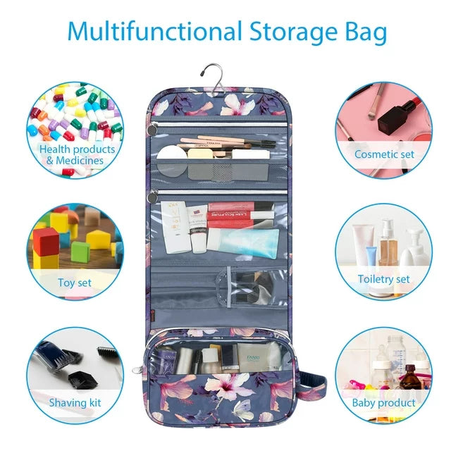 Raxiva-hanging makeup organizer bag