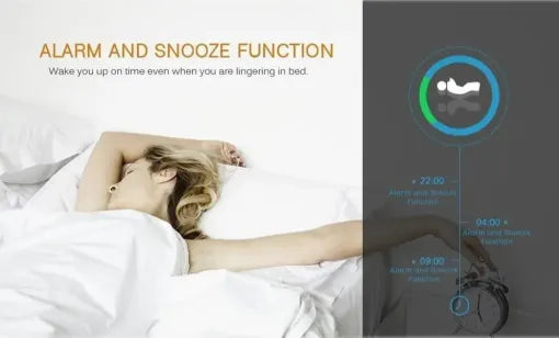 Raxiva-digital alarm clock smart mirror desktop bedside light