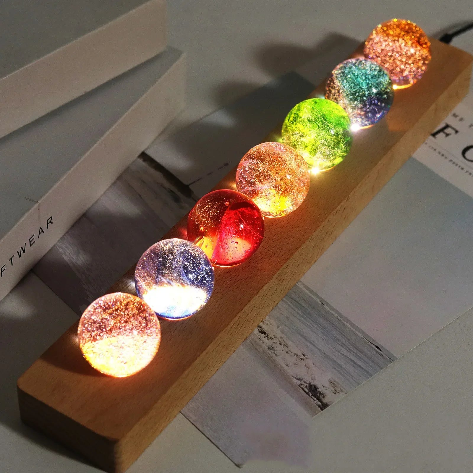 Raxiva-lampe boule 7 chakras led