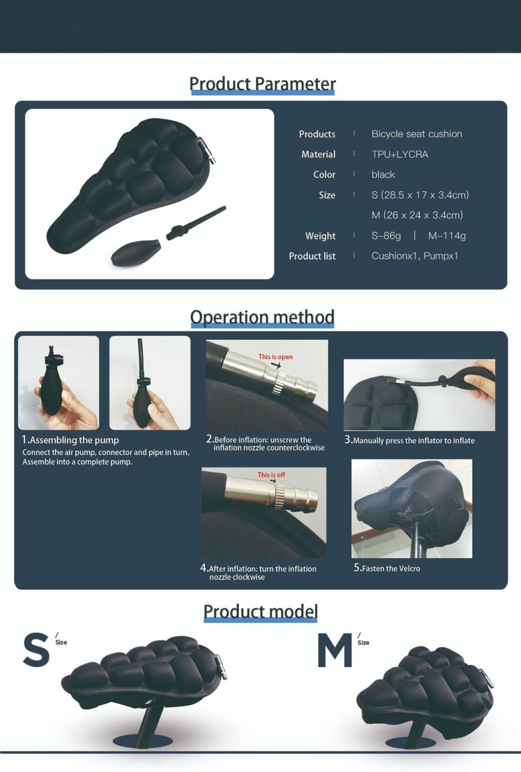 Raxiva-bicycle decompression seat cushion