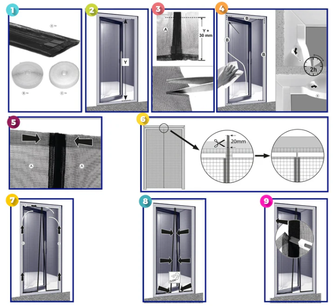 Raxiva-insectes protection porte moustiquaire magnetique