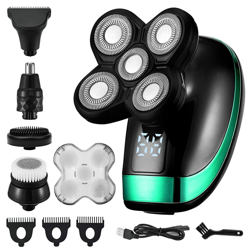 Raxiva-5 in 1 electric shaver 5 floating heads mens grooming kit