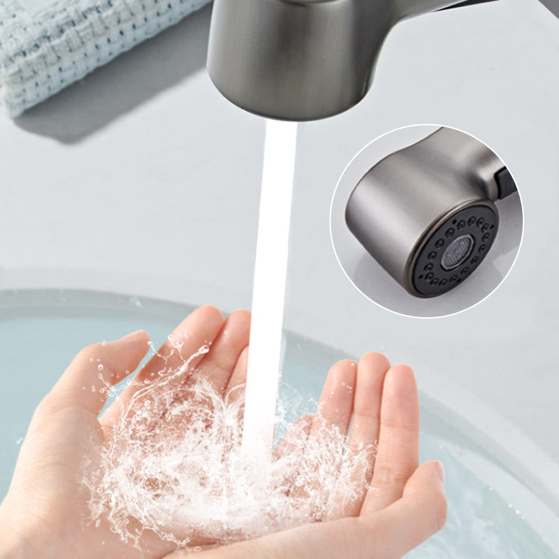Raxiva-single hole basin faucet with pull out spray head