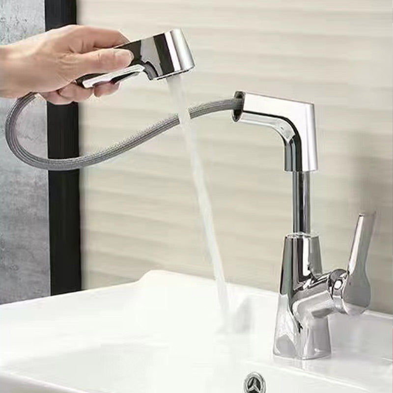 Raxiva-single hole basin faucet with pull out spray head