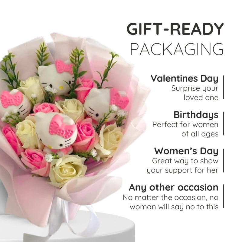 Raxiva hello kitty flower bouquet