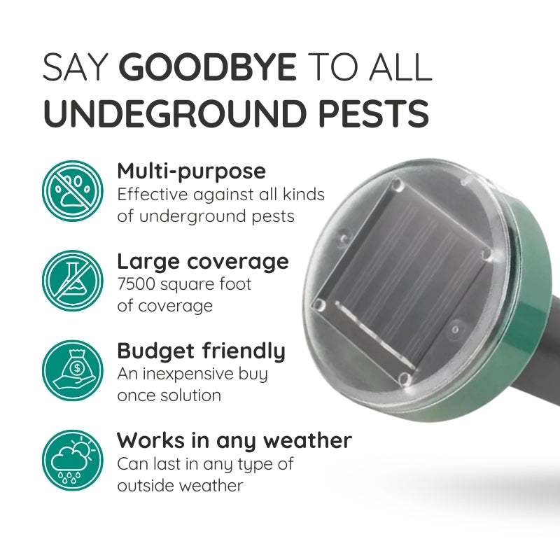Raxiva infrared solar powered burrowing pest repellent