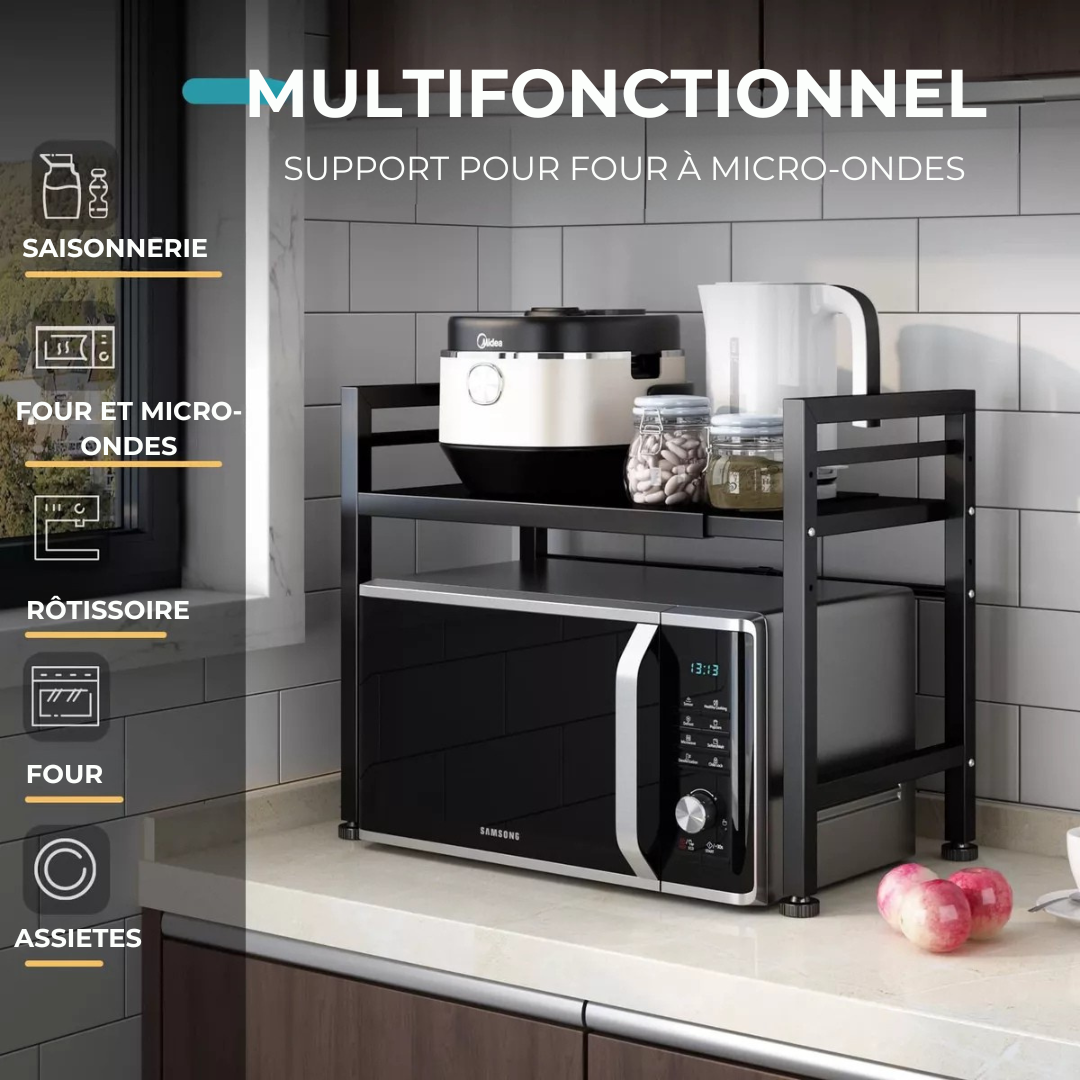 Raxiva-etagere de rangement reglable pour micro ondes