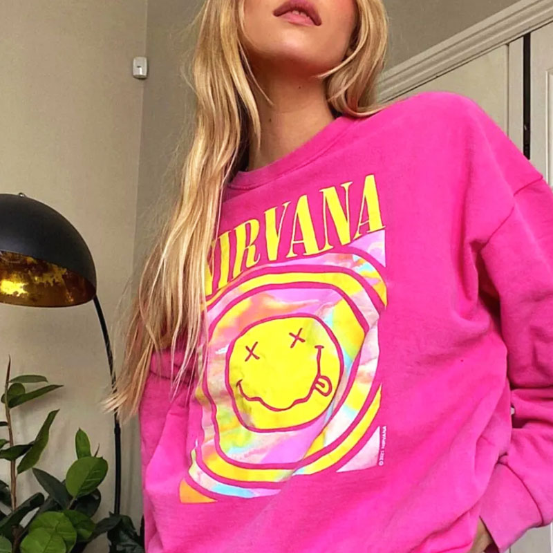 Raxiva oversized smiley sweatshirt