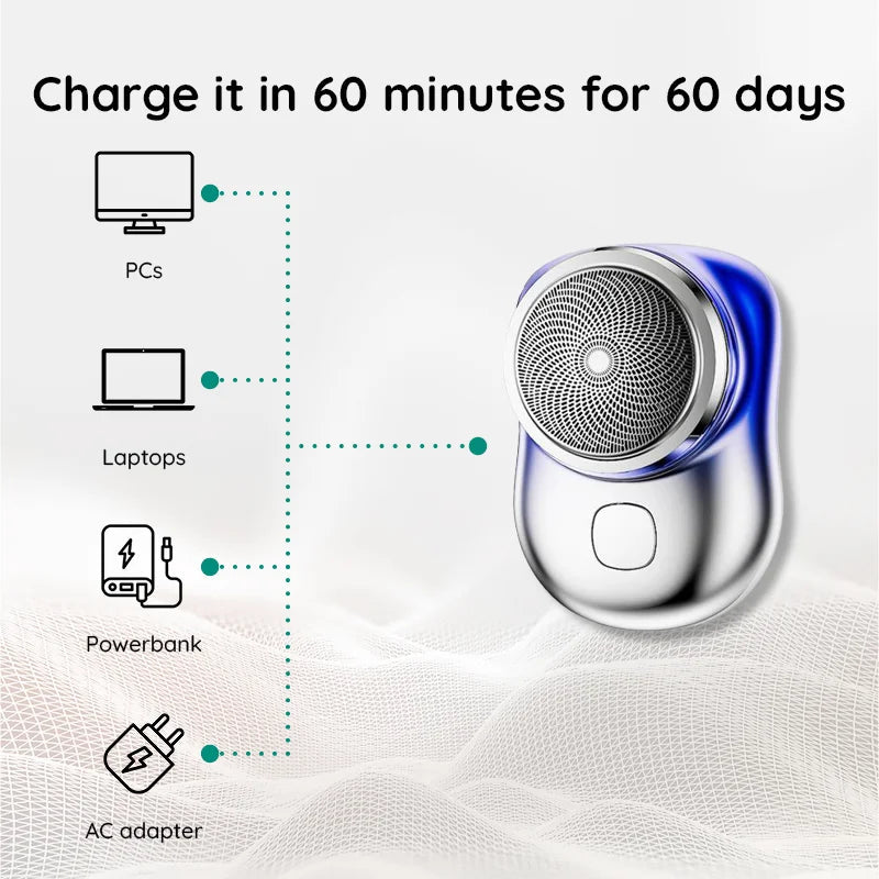 Raxiva pocket size usb electric shaver
