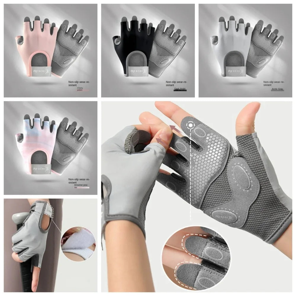 Raxiva - Breathable Non-Slip Half Finger Cycling Gloves – Sleek, Lightweight Fitness Gloves for Men & Women in Vibrant Colors, Perfect for Bodybuilding & Outdoor Adventures