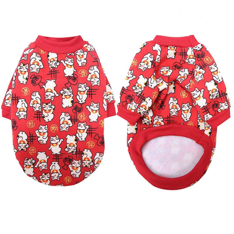 Raxiva - Chic and Adorable Puppy & Cat Apparel – Stylish Cartoon Print Dog Clothes for Small Breeds