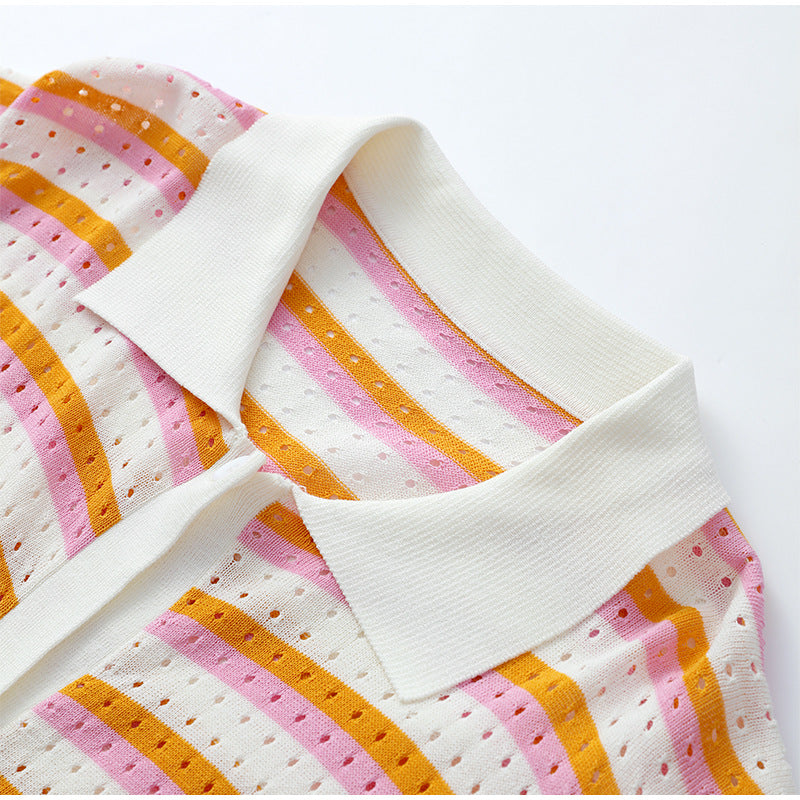 Raxiva - Elegant Lapel Half-Sleeve Top and High-Waist Shorts Set - Loose Casual Single-Breasted Outfit