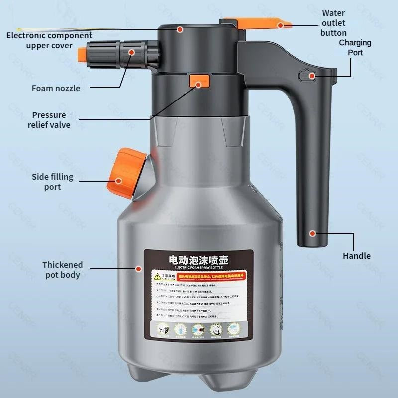 Raxiva - Motorized Cleaning Handheld Foam Cannon – Professional Electric Foam Sprayer for Effortless Car Wash