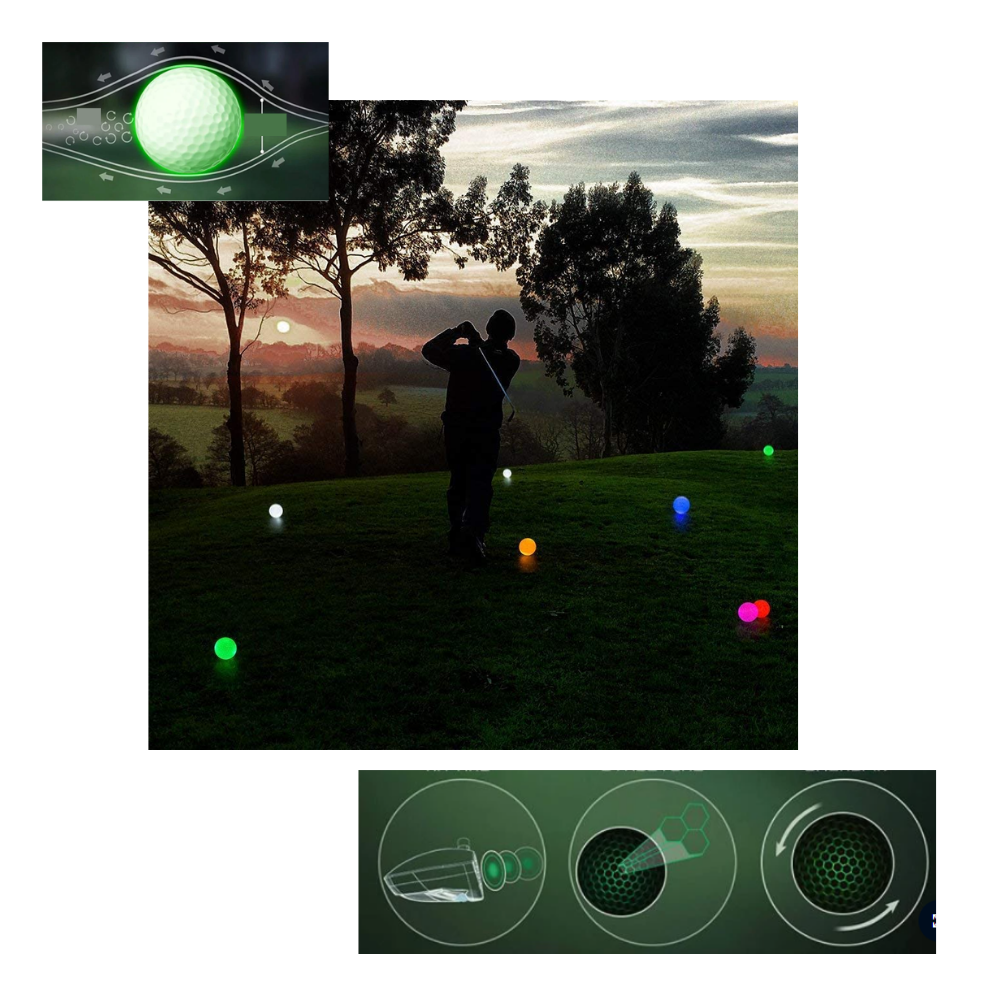 Raxiva - Pack of 6 LED Glowing Golf Balls