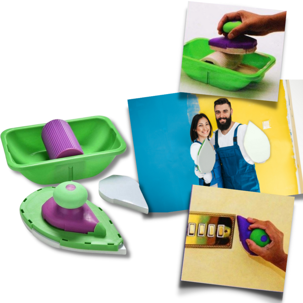 Raxiva - Paint Edger Set 4pcs Sponge Point and Decorative
