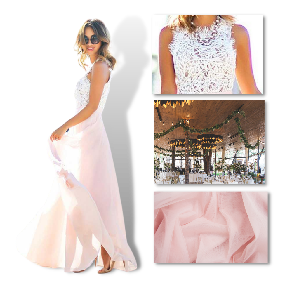 Raxiva - Prairie Chic Lace Chiffon Dress