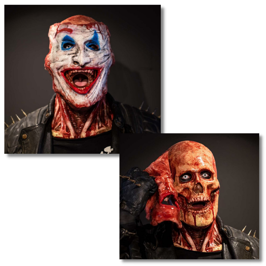Raxiva - Realistic Halloween Horror Double Mask