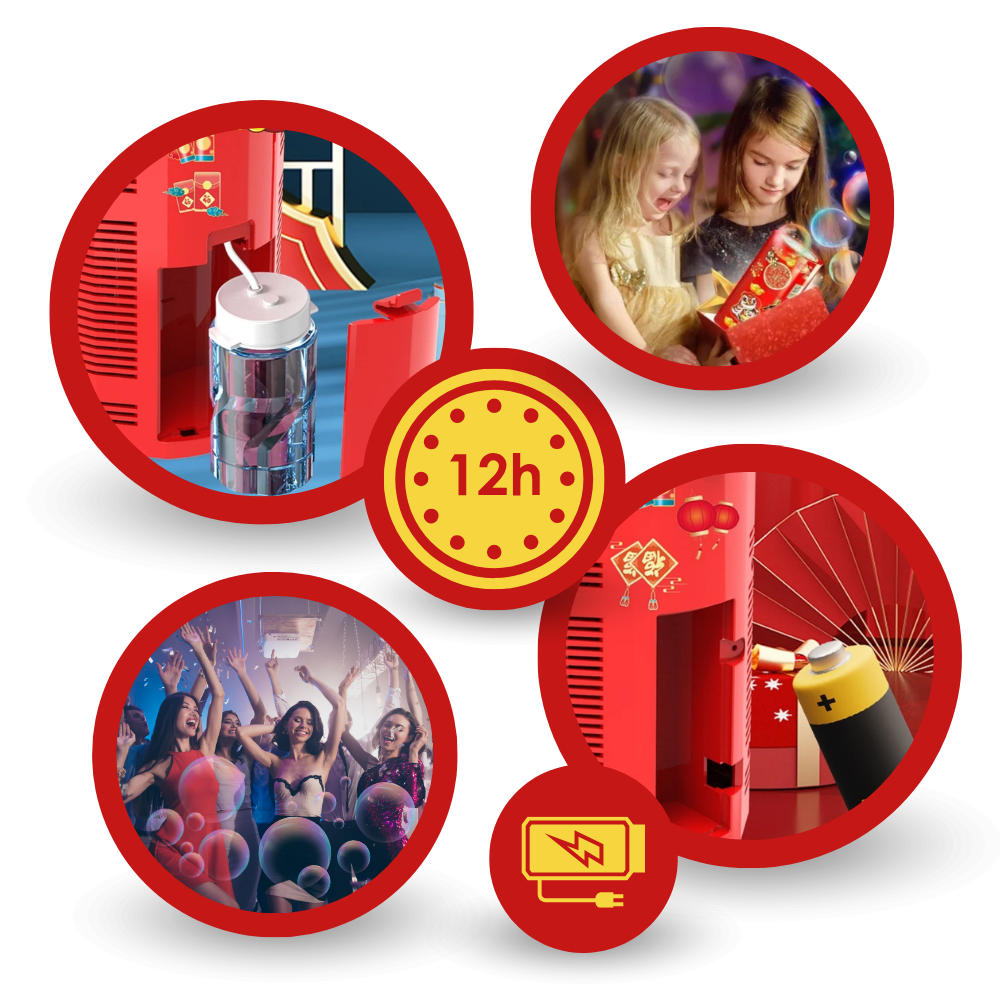 Raxiva - Rechargeable Firework Bubble Machine