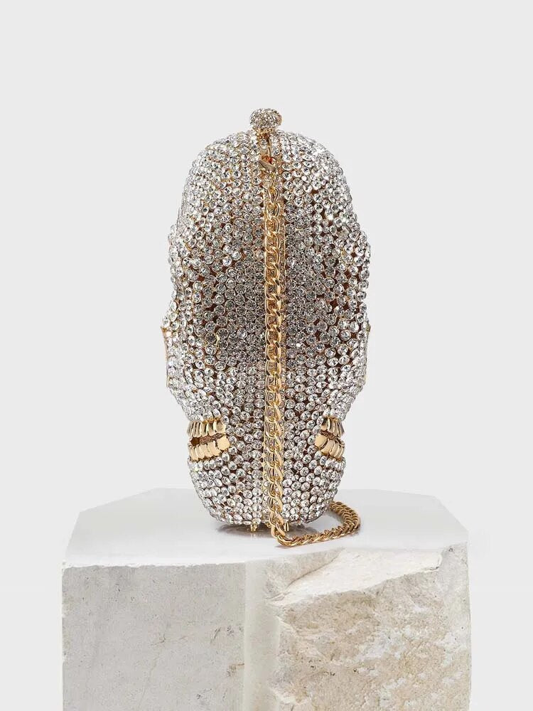 Raxiva - Skull Head Clutch - Halloween Women's Crystal Party Clutch Bag