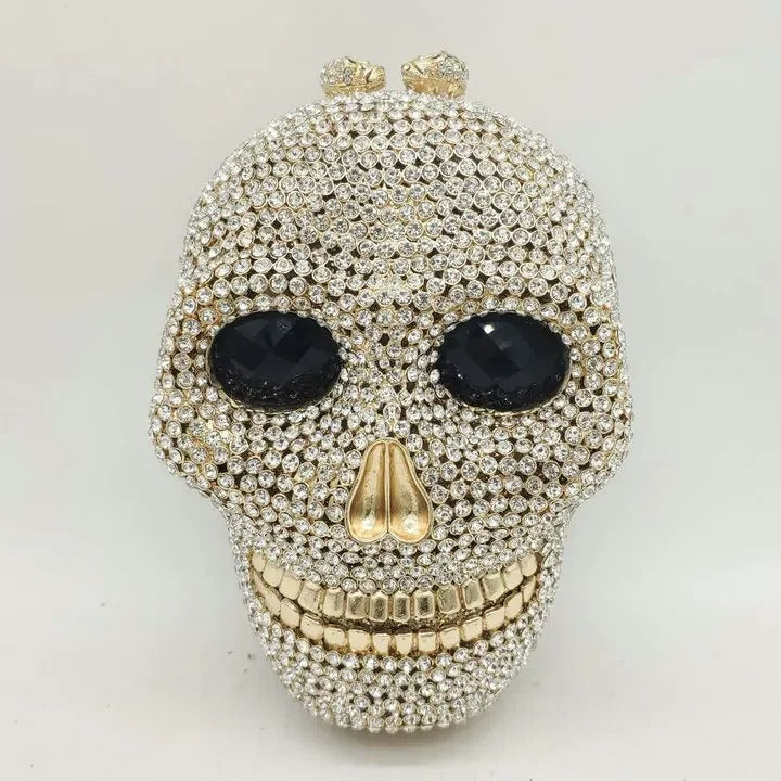 Raxiva - Skull Head Clutch - Halloween Women's Crystal Party Clutch Bag