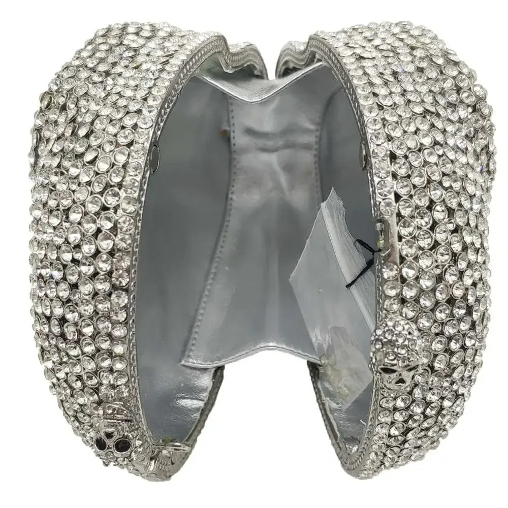 Raxiva - Skull Head Clutch - Halloween Women's Crystal Party Clutch Bag
