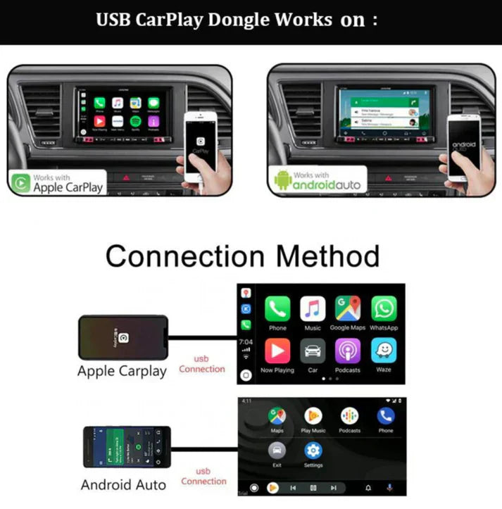Raxiva-carplay android auto adapter compatible with all vehicles