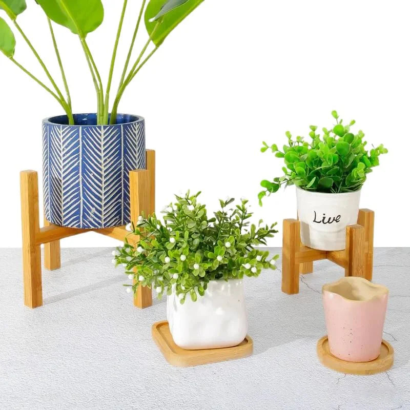 Raxiva wooden plant pot tray