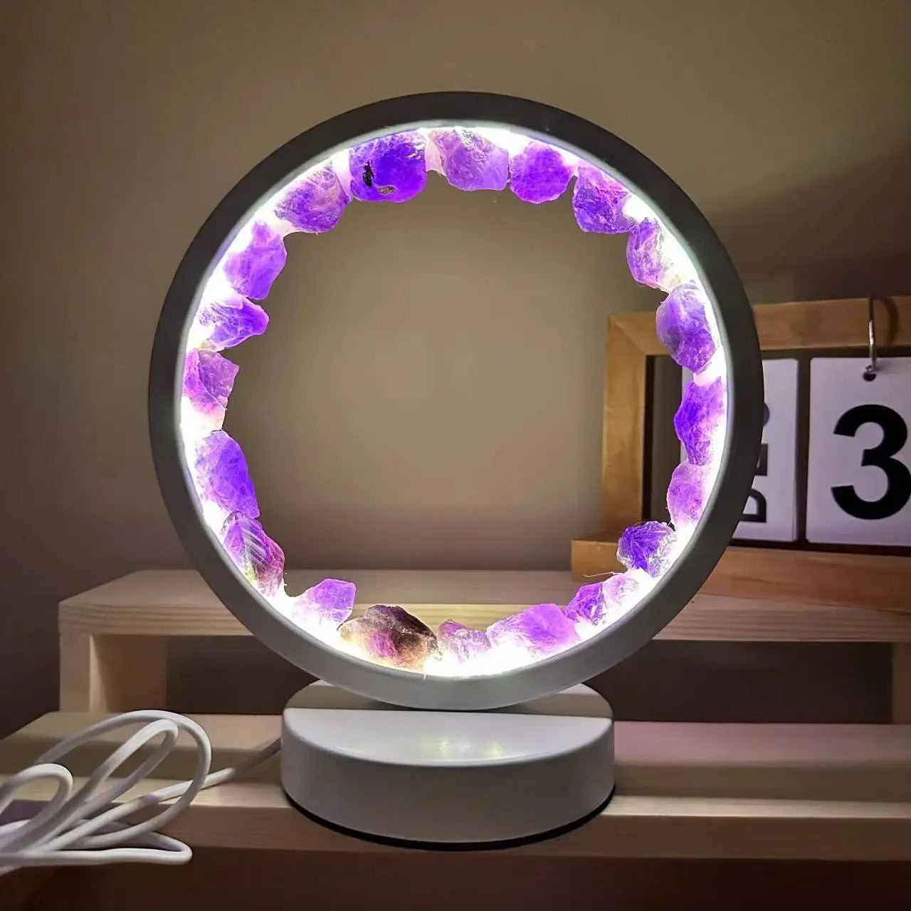Raxiva-amethyst cluster night light natural bedroom desk decorative lamp
