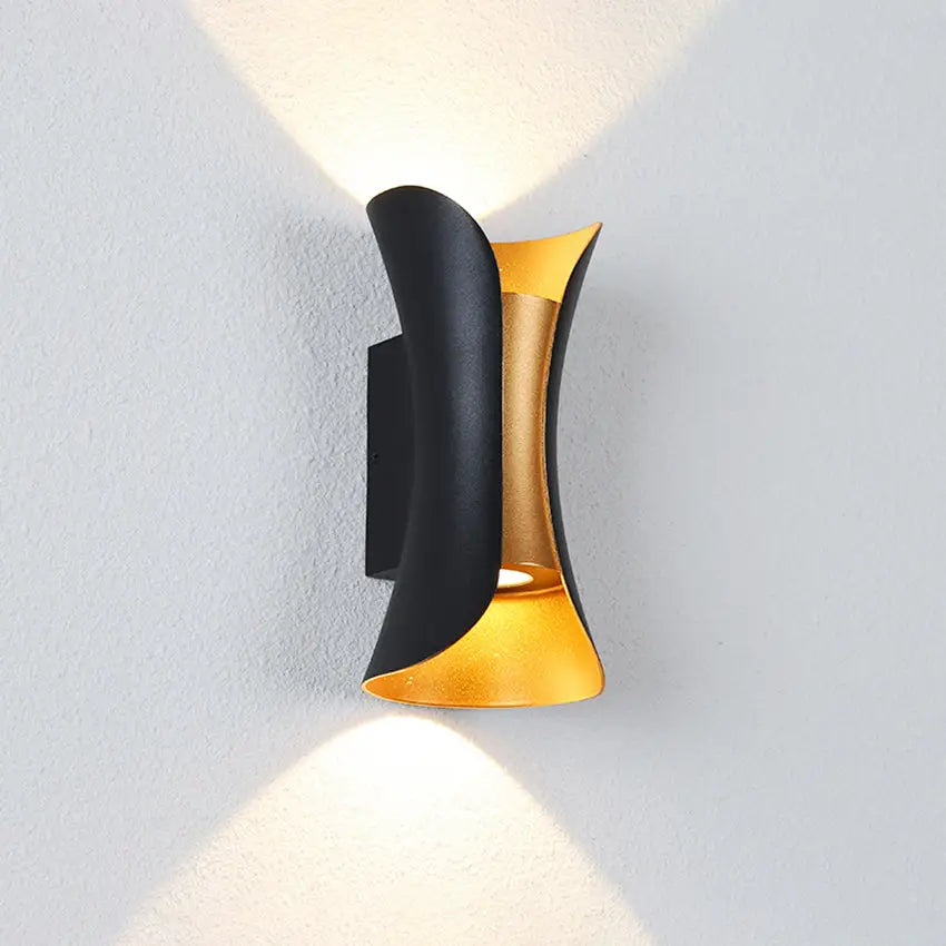 Raxiva-applique murale led noire interieur or