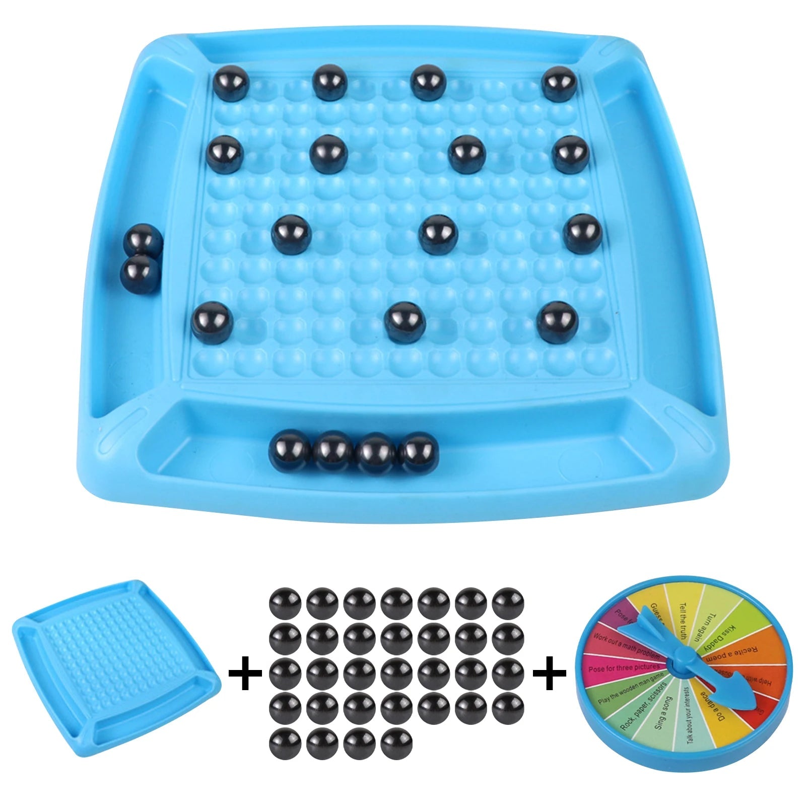 Raxiva-battle magnetic chess set with roulette portable storage pouch