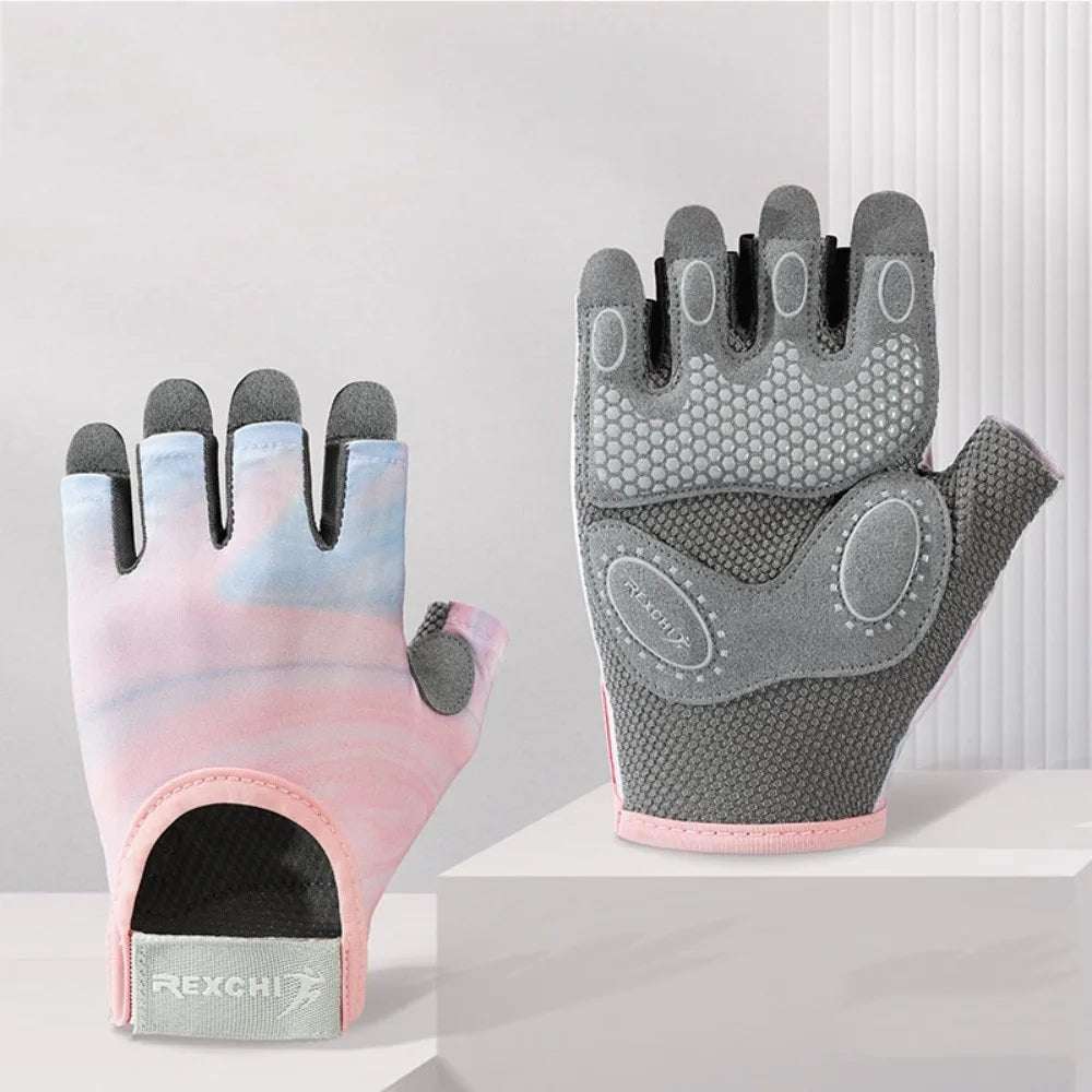 Raxiva-breathable non slip half finger cycling gloves lightweight fitness gloves men women
