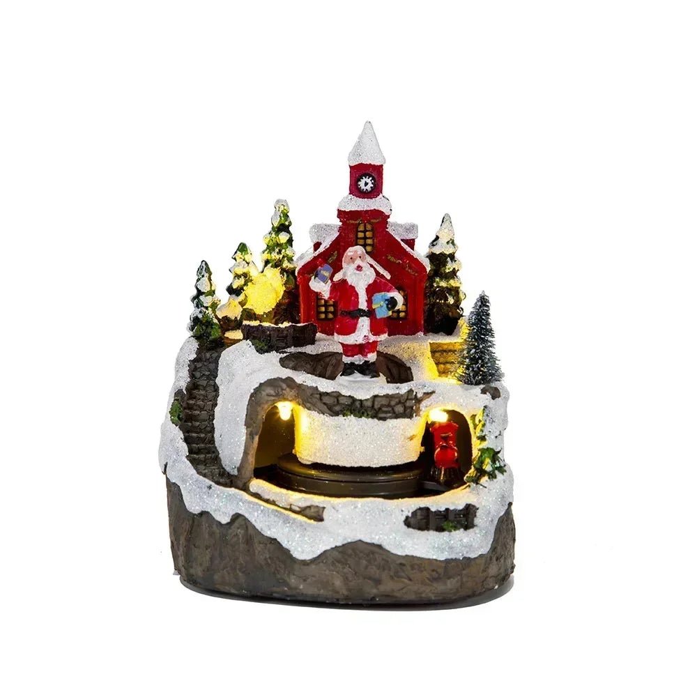 Raxiva-magical christmas tree music lights snowy house decor snowman holiday gifts home charm
