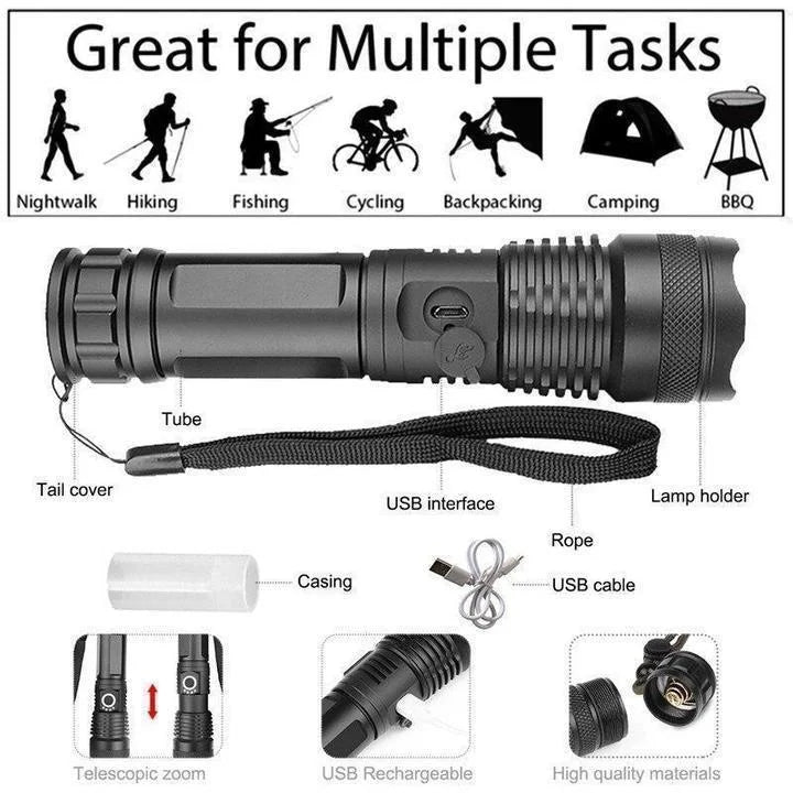 Raxiva-most powerful flashlight 90000 lumens xhp50 2