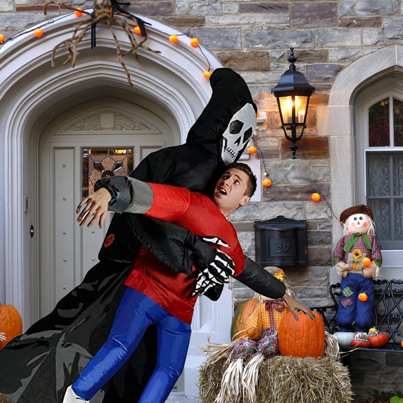 Raxiva-death grim reaper inflatable costume robe mask ghost halloween props