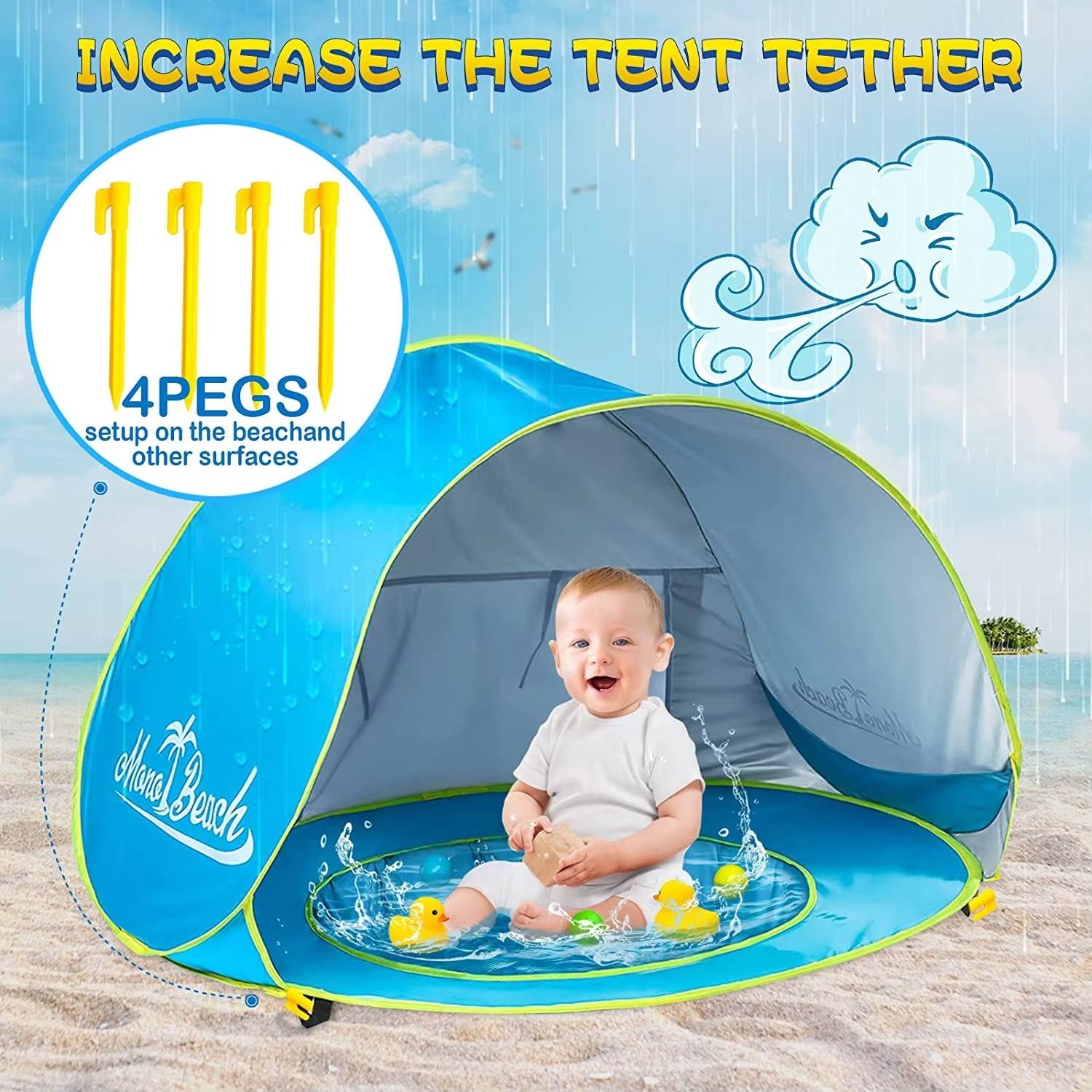 Raxiva-baby beach tent with uv protection